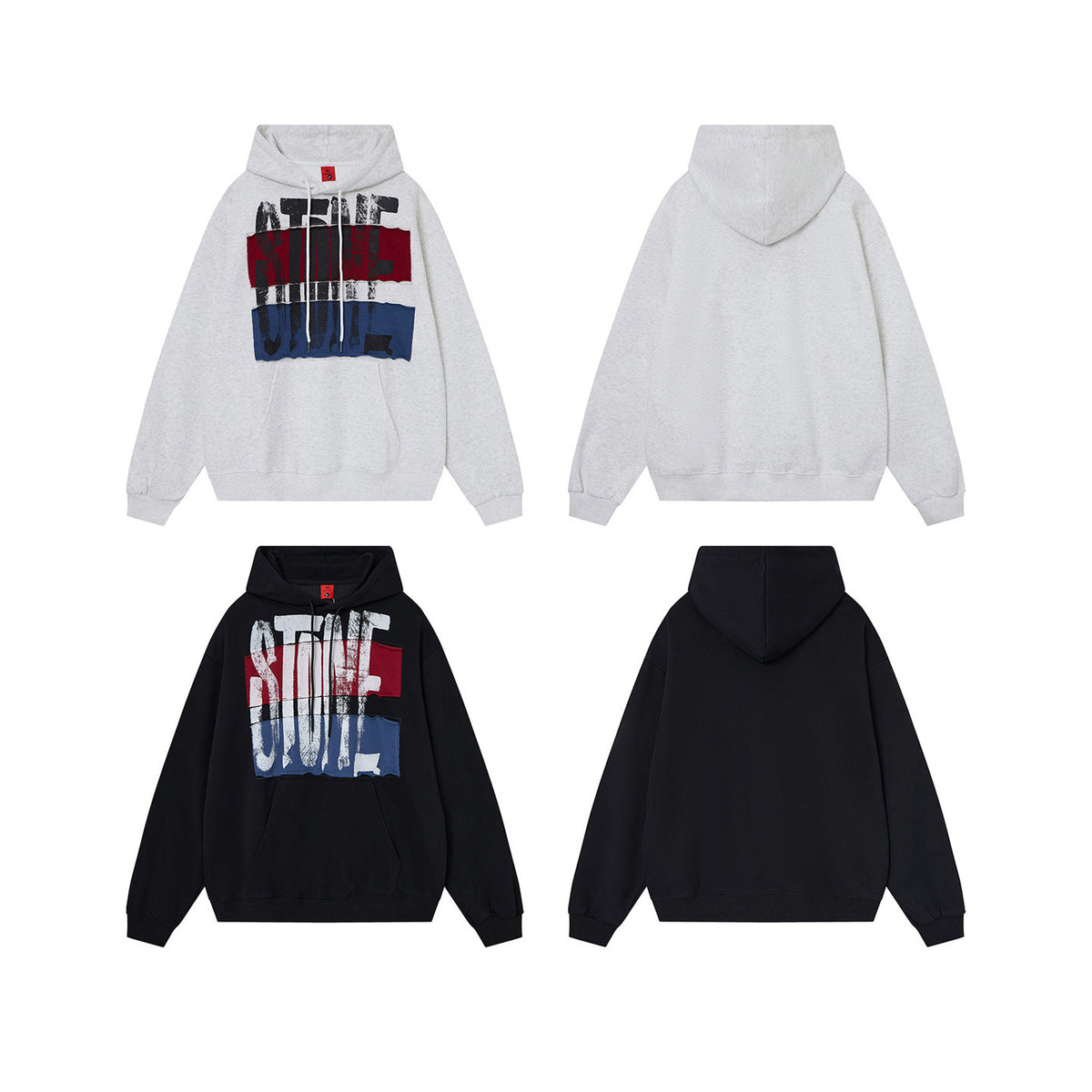 Hand-Painted Appliqué Letter Hoodie – American Vintage Oversized Unisex – Hoodies | japanese streetwear | vintage workwear | unisex | Yamalinclothes