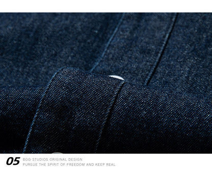 Denim Shirt – Washed Finish & Button Chest Pocket | Yamalinclothes
