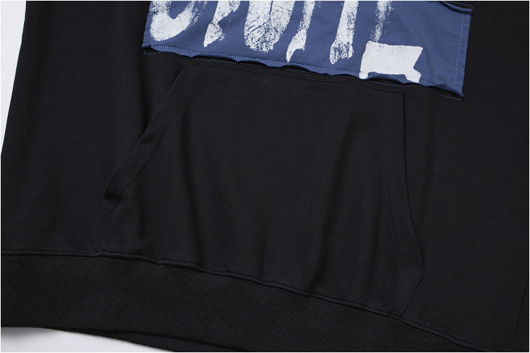 Hand-Painted Appliqué Letter Hoodie – American Vintage Oversized Unisex – Hoodies | japanese streetwear | vintage workwear | unisex | Yamalinclothes