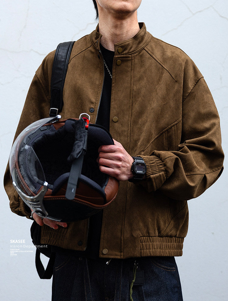 Suede Harrington Jacket – American Vintage Oversized Unisex – Japanese vintage | fall outfits 2026 | fall winter outfits | classy winter outfits | lazy comfy outfits | japanese streetwear | vintage workwear | yamalin clothes | Yamalinclothes