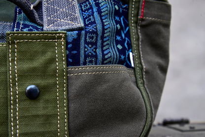 صناعة ثقيلة، قماش سميك، وصلات قماش بايجيا، حقيبة كتف واحدة، حقيبة كروس، حقيبة بائع جرائد، حقيبة كاجوال للرجال والنساء 8700