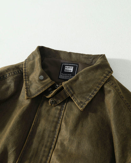 Washed Windproof Workwear Jacket – Vintage Loose Unisex