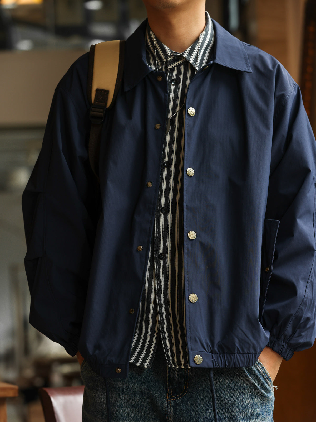 Coach Jacket – Snap Front & Drawstring Hem | Yamalinclothes
