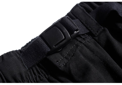 Paratrooper Cargo Pants – Loose Straight Drawstring Casual Trousers Men