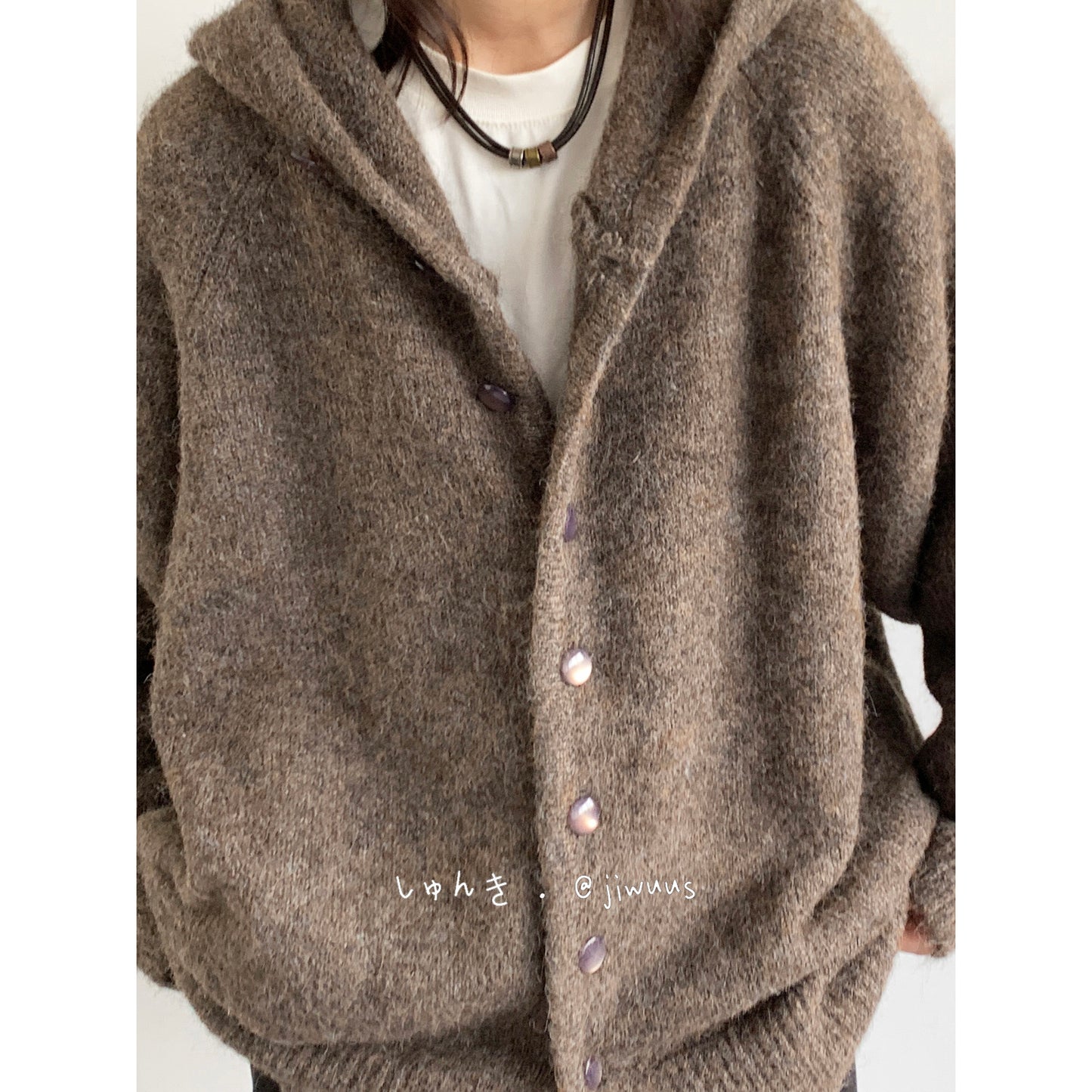Vintage Hooded Knit Cardigan – Loose Unisex Lazy Style – Japanese vintage | yamalin clothes | Yamalinclothes