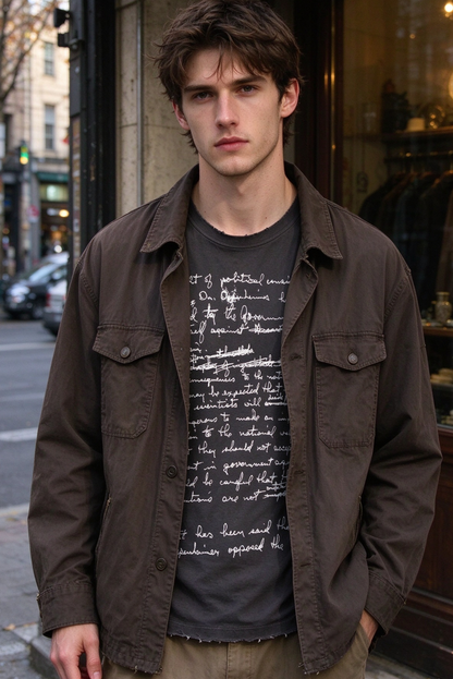 Graphic Long-Sleeve T-Shirt – Handwritten Text | Yamalinclothes