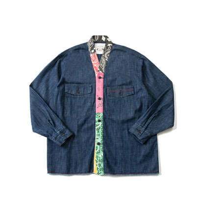 Japanese Retro Ethnic Washed Denim Kimono Jacket - Loose Vintage Workwear Shirt Robe for Men