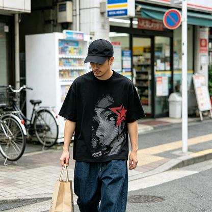 DTG Hip-Hop Graphic Tee – Men's American Retro High Street Short Sleeve T-Shirt – Short-sleeved T-shirt | japanese streetwear | vintage workwear | unisex | Yamalinclothes