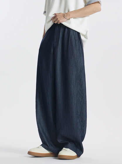 Cationic dyed denim raw color ultra-thin wrinkle-resistant casual jeans