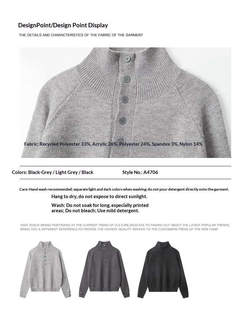 High Neck Knit Pullover – Loose Short Sweater Women – Japanese vintage | yamalin clothes | Yamalinclothes