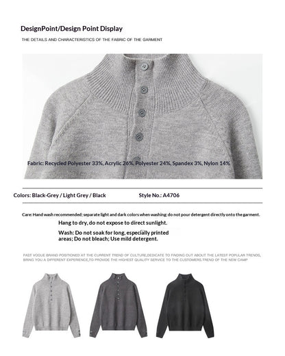 High Neck Knit Pullover – Loose Short Sweater Women – Japanese vintage | yamalin clothes | Yamalinclothes
