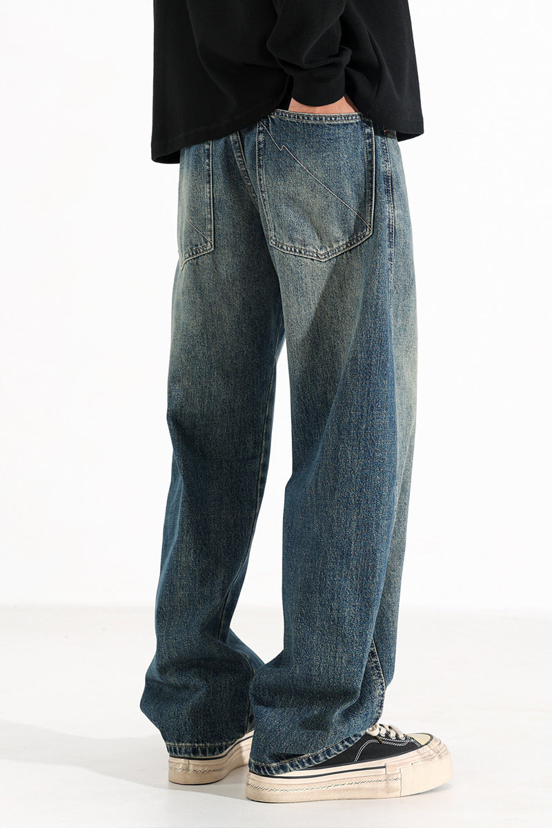 Curved-Leg Jeans – Vintage Wash & Baggy Fit | Yamalinclothes
