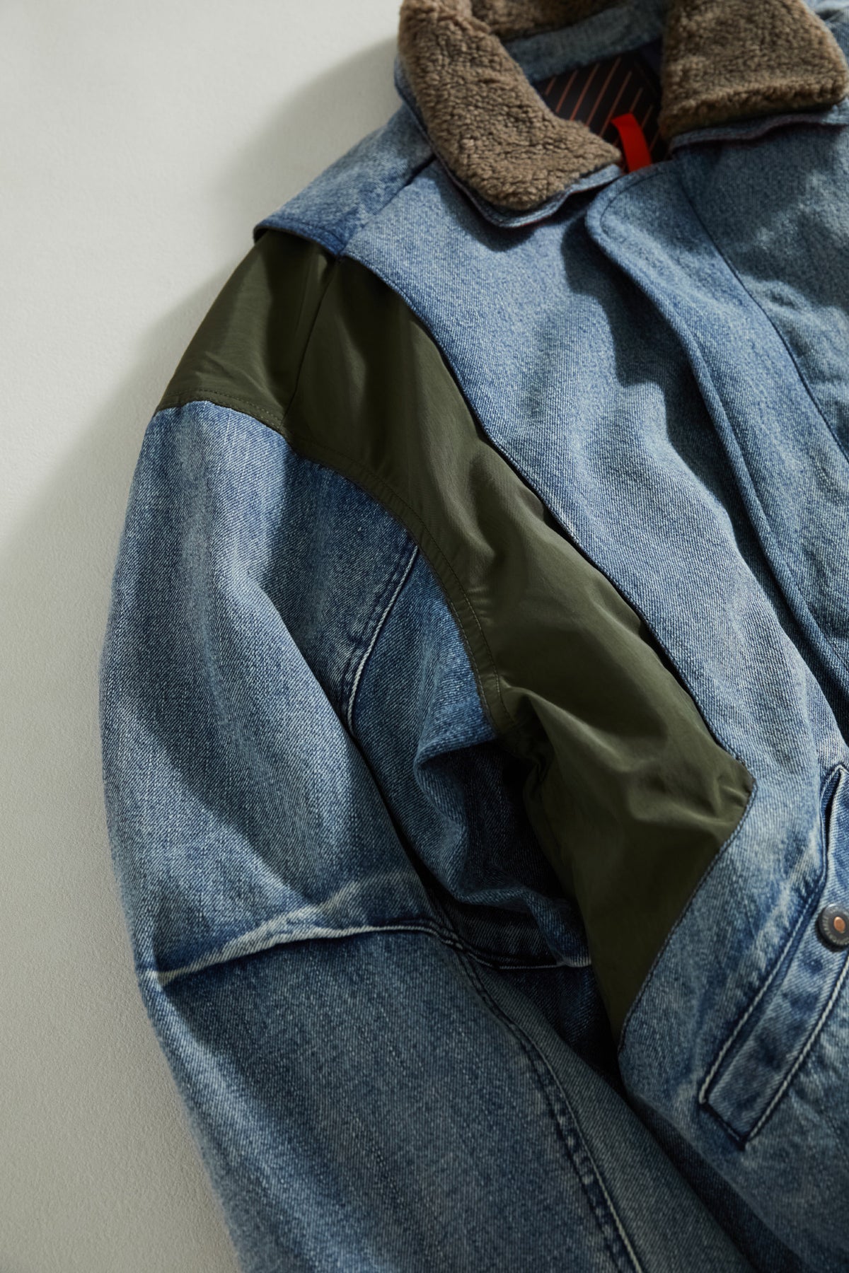 Heavyweight Washed Deconstructed Down Denim Jacket – Oversized Unisex