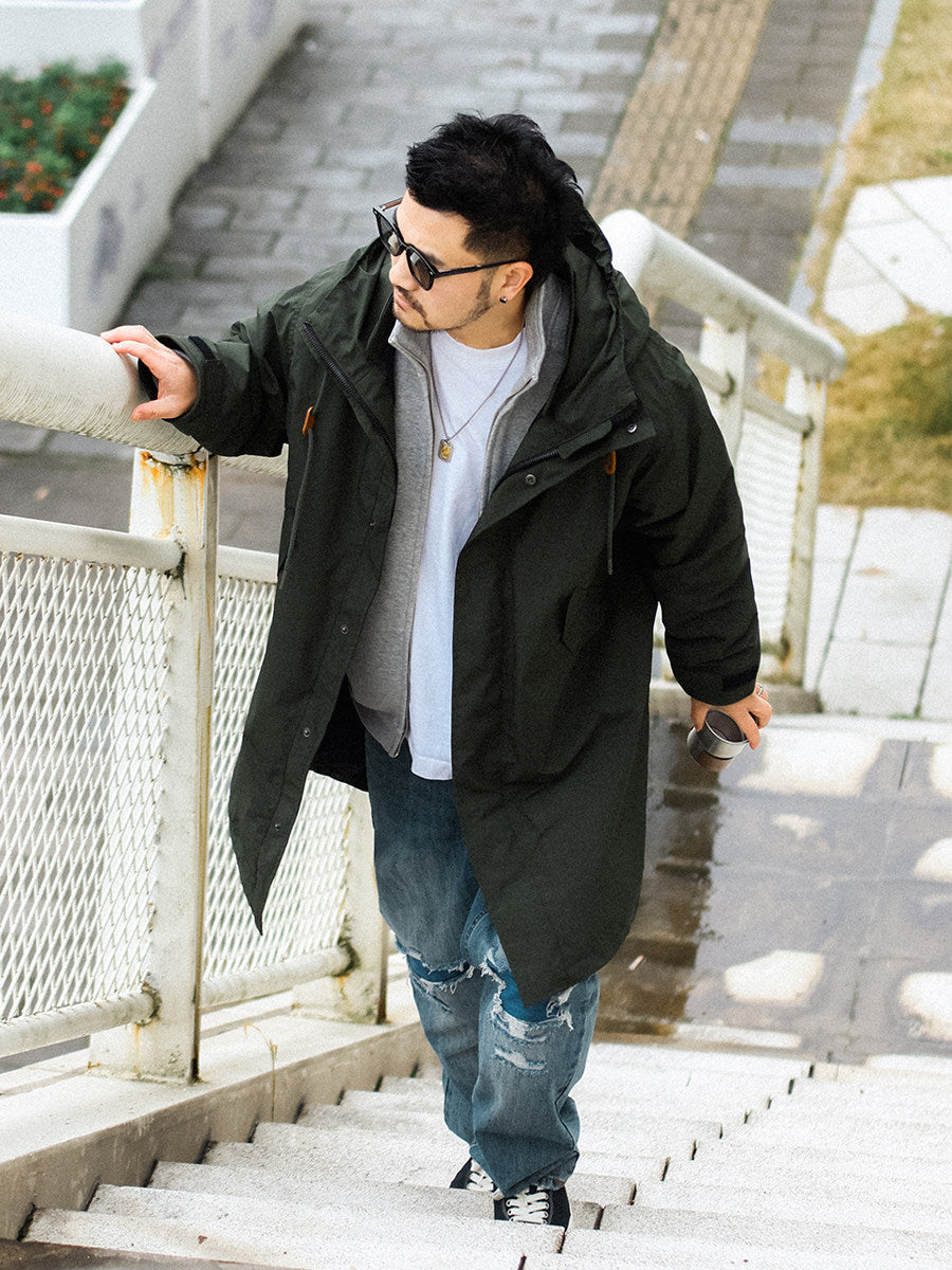 Japanese Retro Swallowtail Hooded Trench Coat – Mid-Length Loose Unisex Spring