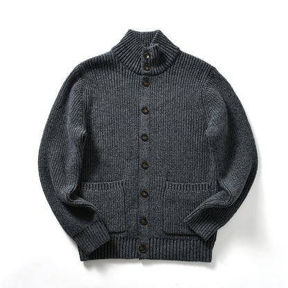 90% Wool Stand-Collar Knit Sweater – Thickened Oversized Unisex