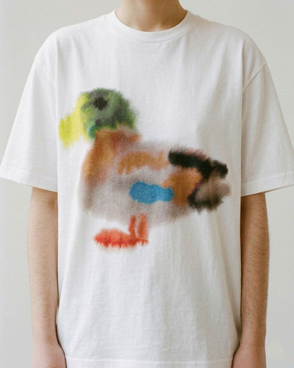 {{ Wang Youbing Studio Heavyweight 260g Artistic Graffiti Little Duck Oversized Short Sleeve T-Shirt – Streetwear Tee – Japanese vintage | yamalin clothes | Yamalinclothes }}