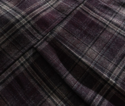 Japanese Vintage Large Plaid Wool-Blend Long-Sleeve Shirt – Oversized Unisex