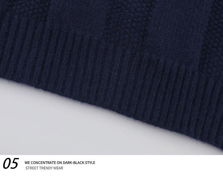 Japanese Hooded Knit Pullover – Unisex Oversized Thick Blue Coffee