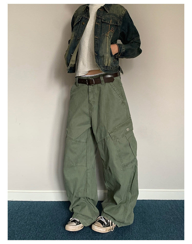 American Retro Multi-Pocket Cargo Pants – Wide-Leg Unisex