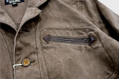 Vintage Distressed Patchwork Blazer – Deconstructed Retro Workwear Jacket for Men – Japanese vintage | yamalin clothes | Yamalinclothes