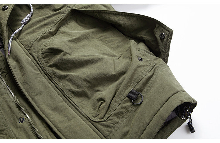 Hooded Down Jacket – Drawstring Multi Pocket | Yamalinclothes