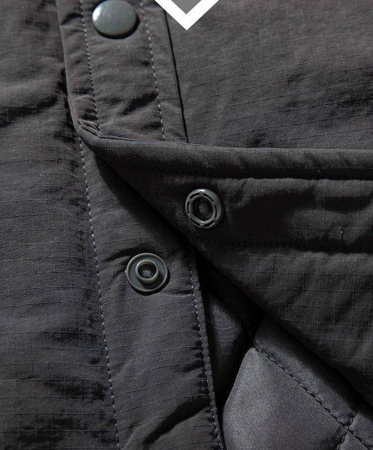 Quilted Lapel Jacket – Windproof Waterproof Oversized Unisex Cotton Padded Coat