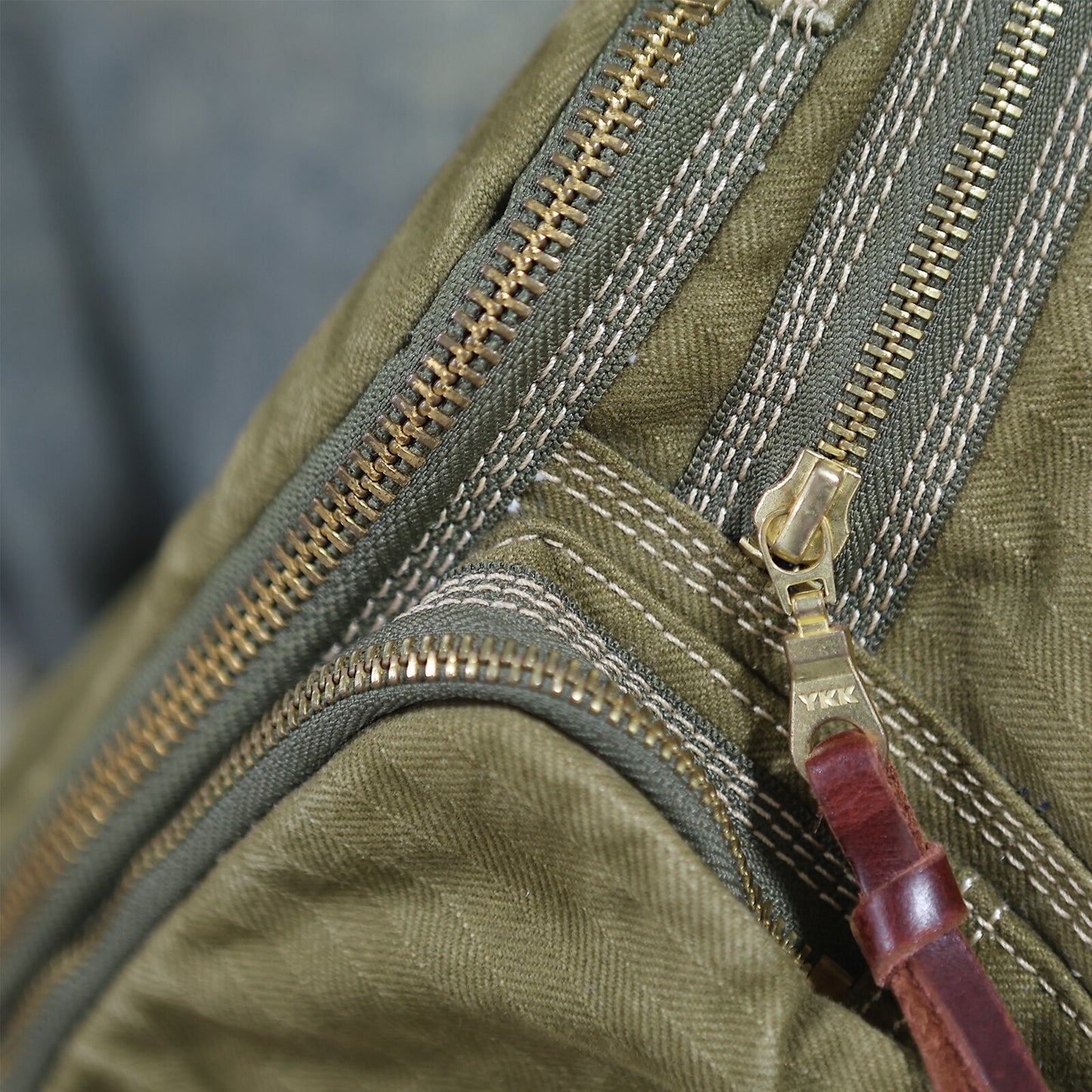 Herringbone Canvas Chest Bag – Motorcycle Crossbody Men