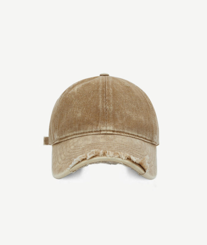 Washed Distressed Denim Baseball Cap – Curved Brim Adjustable Unisex