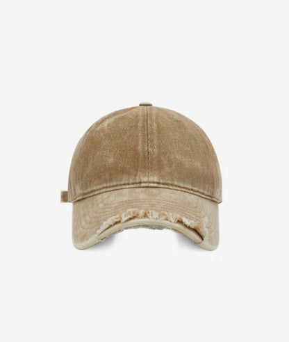 Washed Distressed Denim Baseball Cap – Curved Brim Adjustable Unisex