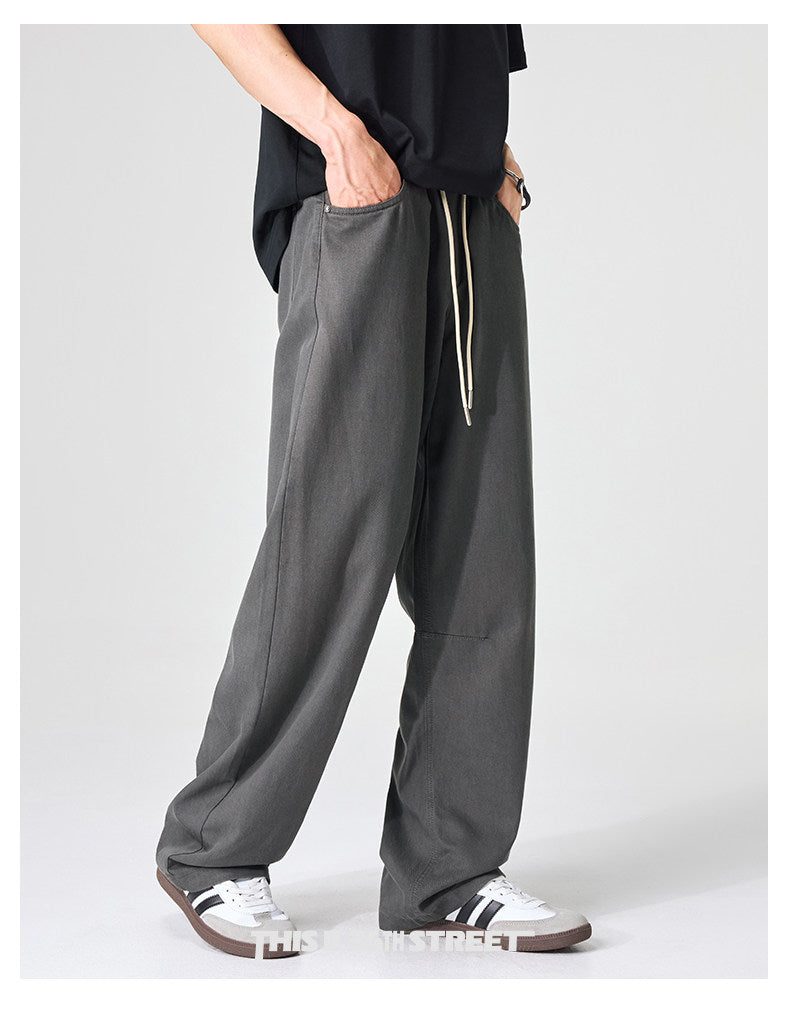 {{ Japanese Tencel Lyocell Loose Straight Cargo Pants – Cool Summer Slacks for Men – Japanese vintage | yamalin clothes | Yamalinclothes }}