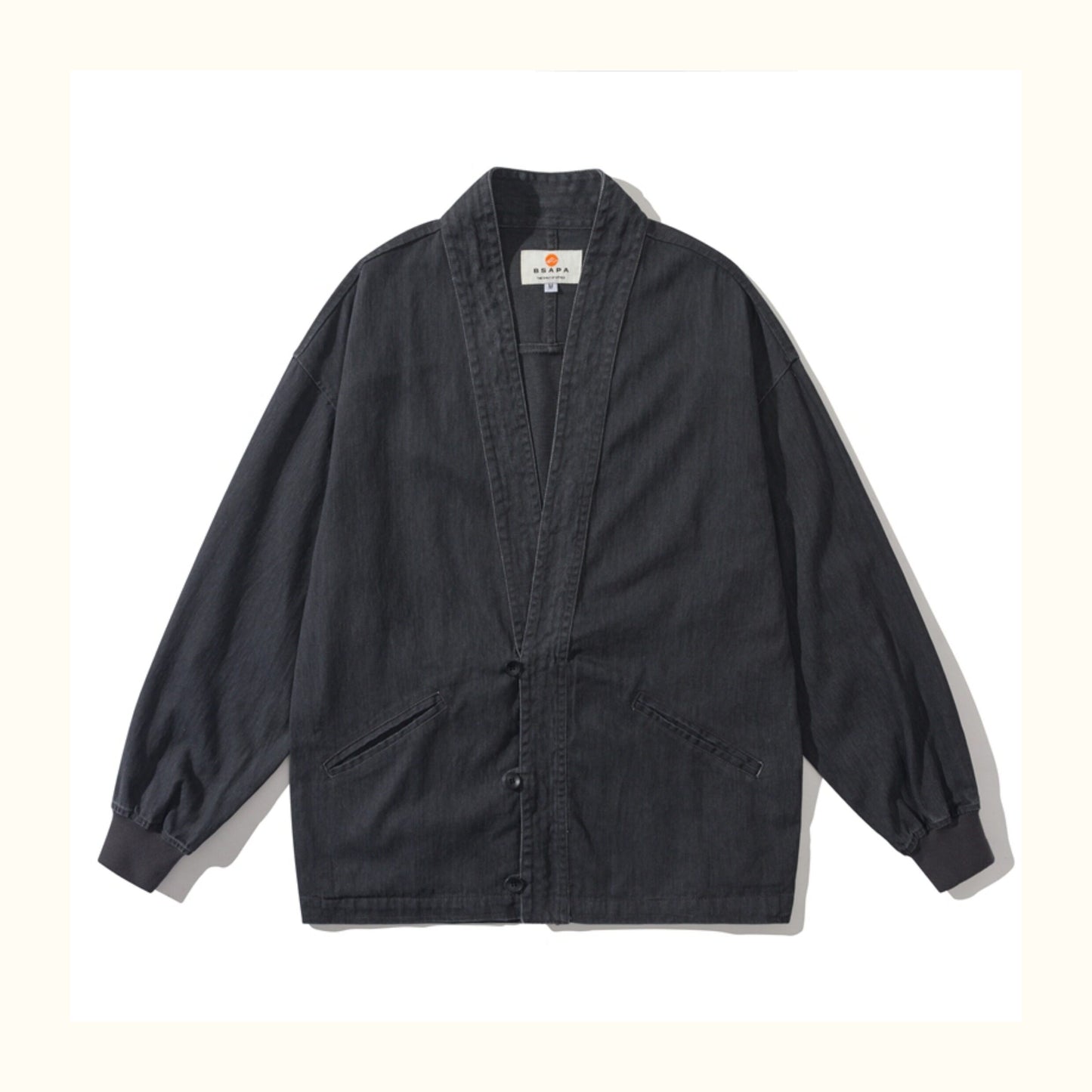 American Vintage Cotton Robe Jacket – Men's Loose Solid Casual Coat