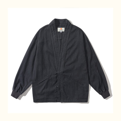 American Vintage Cotton Robe Jacket – Men's Loose Solid Casual Coat