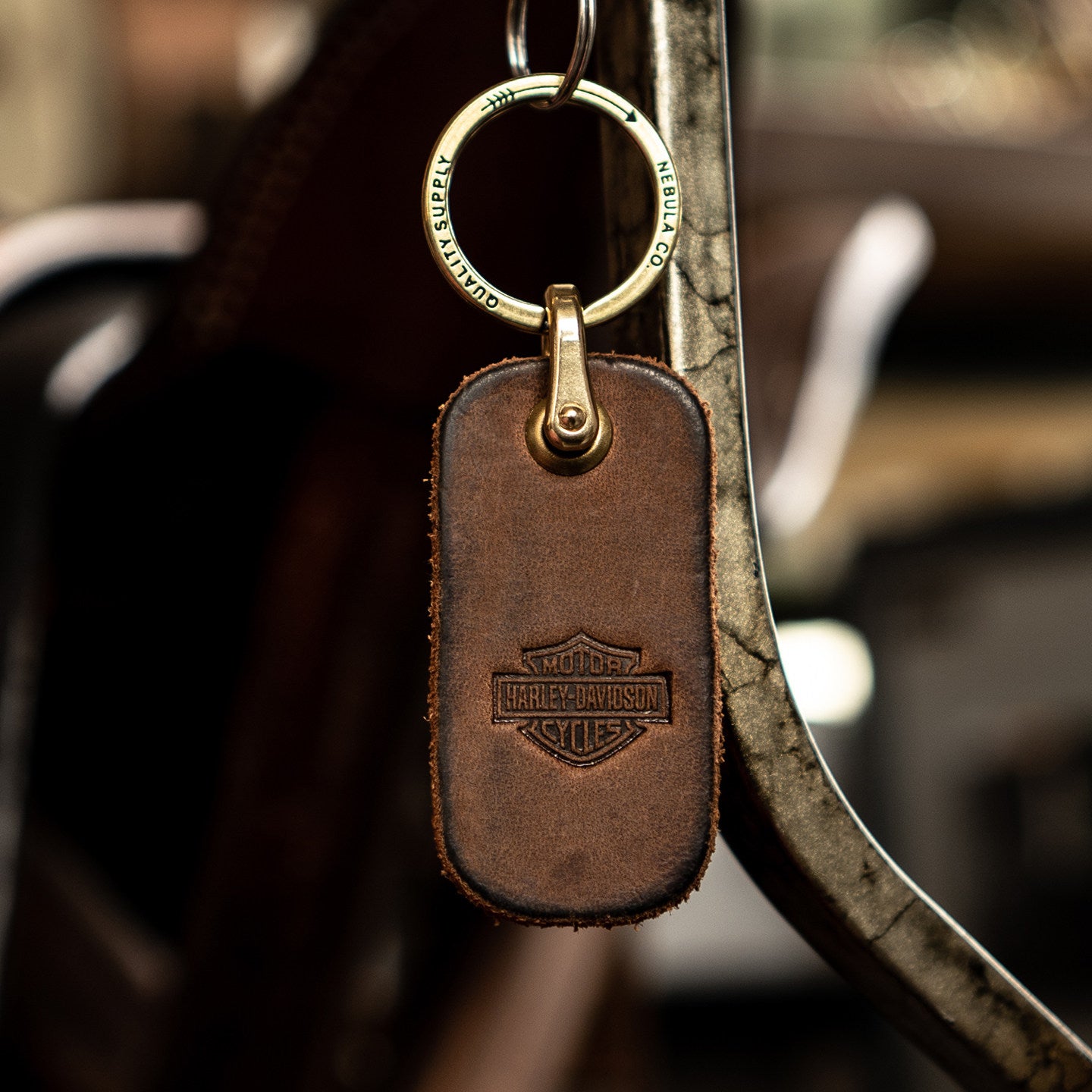 Vintage Distressed Leather Motorcycle Keychain – Custom Key Fob – Japanese vintage | yamalin clothes | Yamalinclothes