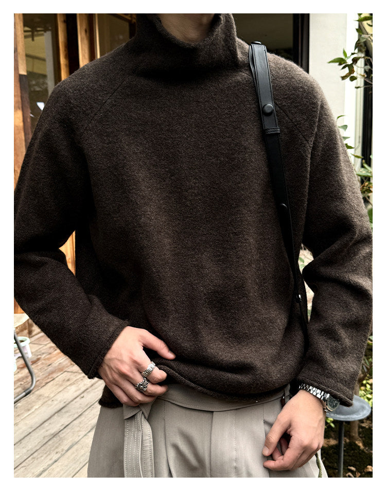 560G Turtleneck Drop Shoulder Sweater – Warm Loose Unisex