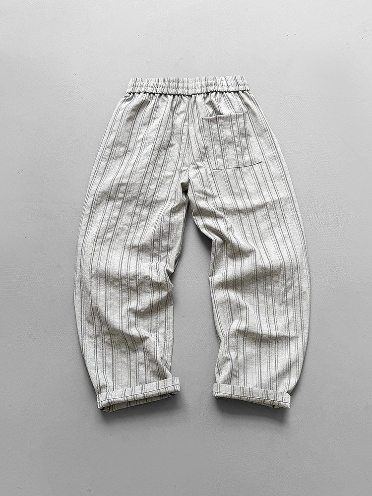 Striped Drapey Wide-Leg Trousers – Loose Vintage Casual Summer Pants Unisex – Japanese vintage | yamalin clothes | Yamalinclothes
