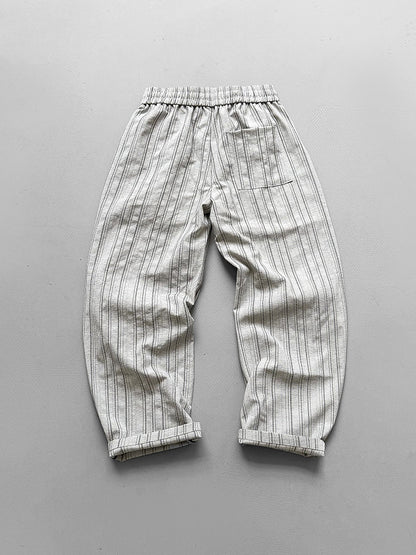 Striped Drapey Wide-Leg Trousers – Loose Vintage Casual Summer Pants Unisex – Japanese vintage | yamalin clothes | Yamalinclothes