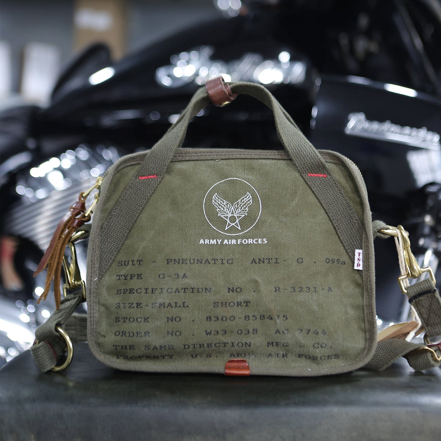 Heavyweight Canvas Pilot Crossbody Bag – Military Green
