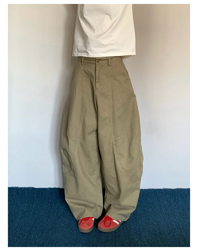 Washed Wide-Leg Cargo Pants – American Retro Unisex