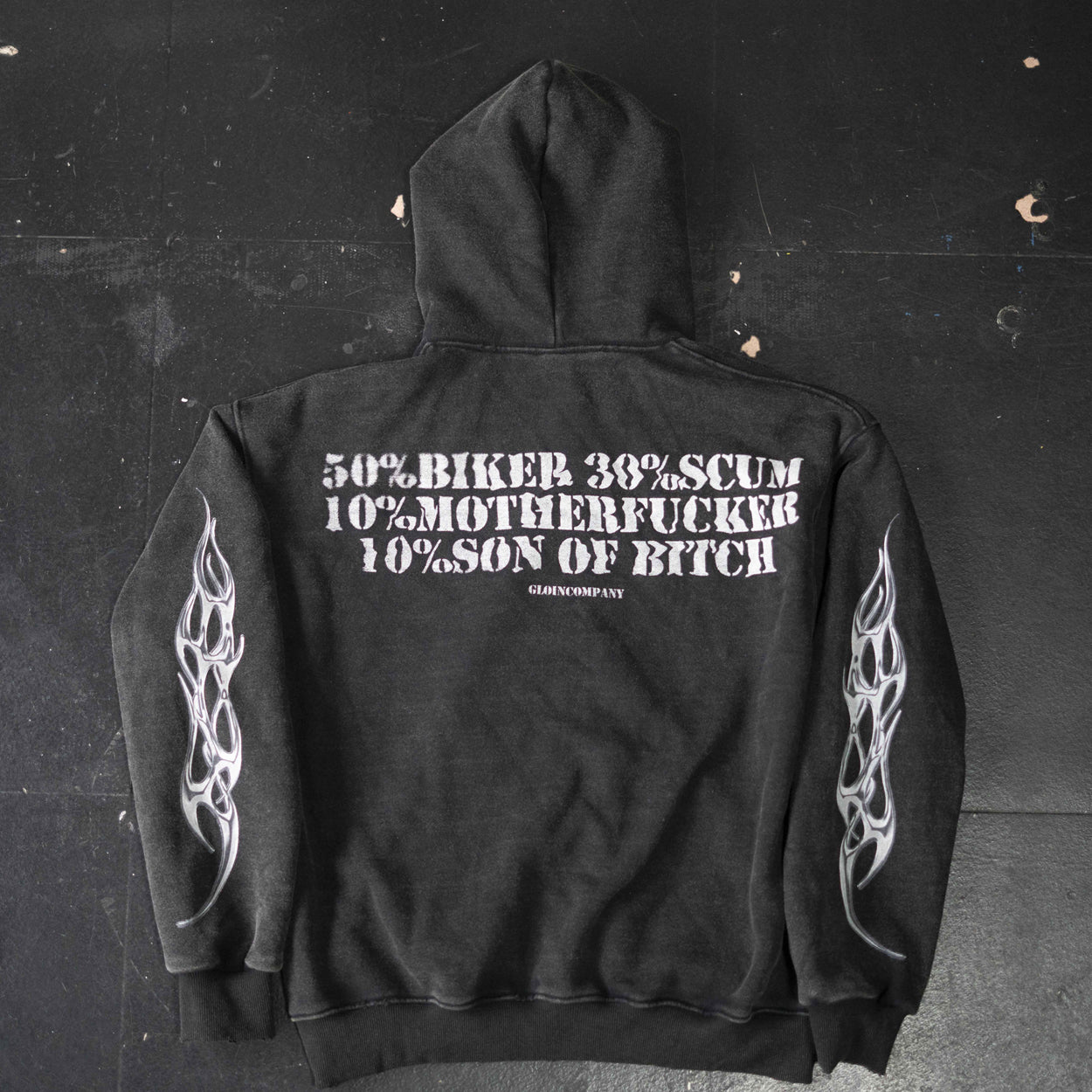 Washed Distressed Cropped Hoodie – Oversized Hip Hop Streetwear Sweatshirt