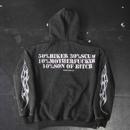 Washed Distressed Cropped Hoodie – Oversized Hip Hop Streetwear Sweatshirt