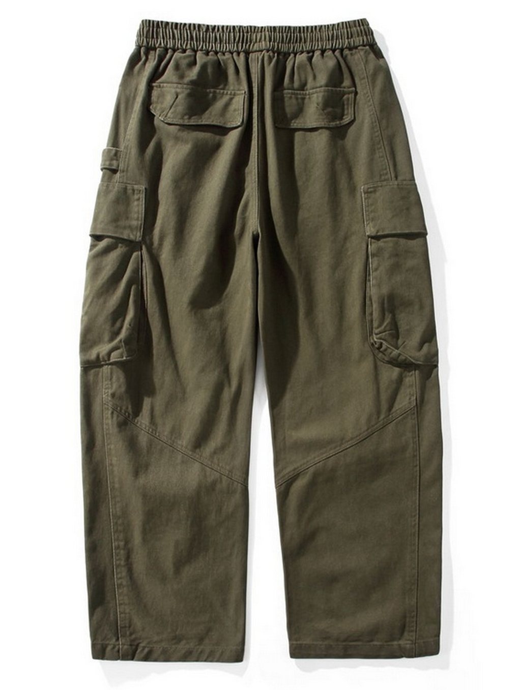 Cotton Cargo Pants – Washed Twill & Drawstring Waist