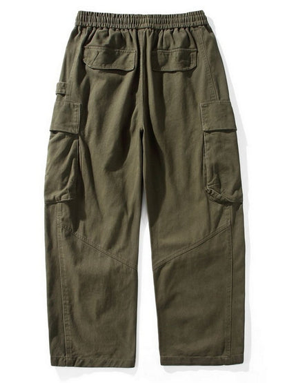 Cotton Cargo Pants – Washed Twill & Drawstring Waist