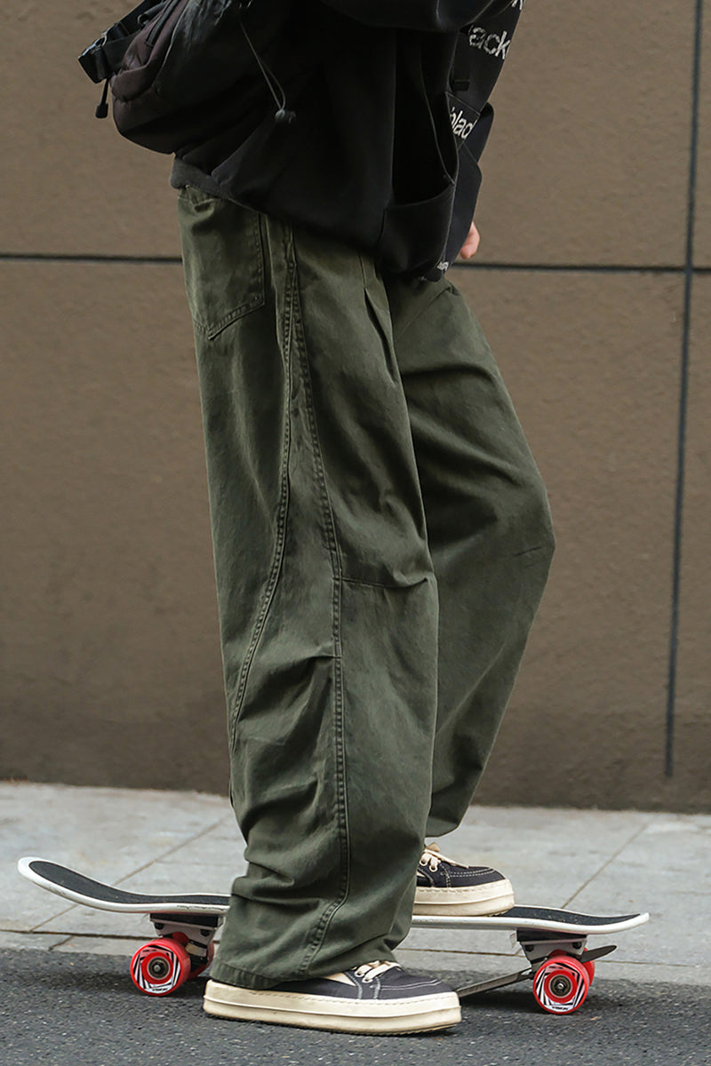 Cotton Utility Pants – Washed Finish & Panel Seams | Yamalinclothes