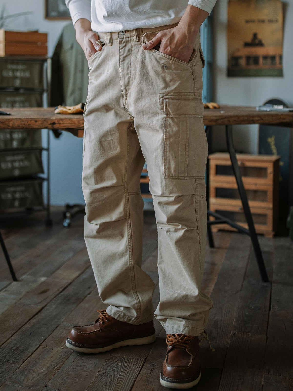 Indigo Washed Tactical Cargo Pants – American Retro Military Pocket Unisex – Pants | japanese streetwear | vintage workwear | unisex | Yamalinclothes