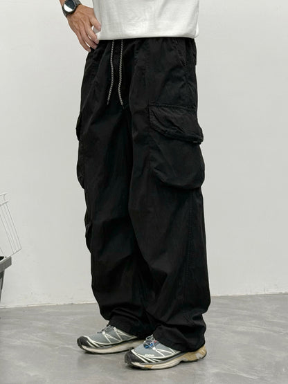 Japanese Multi-Pocket Cargo Work Pants – Men's Loose Straight-Leg Jogger