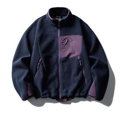 Mountain Wave Contrast Polar Fleece Jacket – Warm Outdoor Liner Jacket for Autumn Winter – Japanese vintage | yamalin clothes | Yamalinclothes
