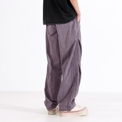Matte Distressed Paratrooper Pants – 125g Ripstop Nylon Lightweight Wide Leg Summer Cargo for Men | Japanese vintage | yamalin clothes | Yamalinclothes