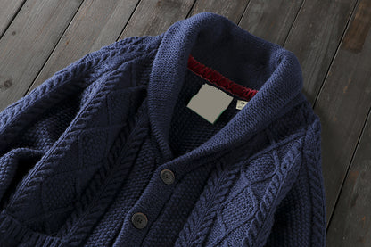 X05 Export Europe and America foreign trade original order tail goods cut label autumn and winter men's wool sweater cardigan sweater outer fashion