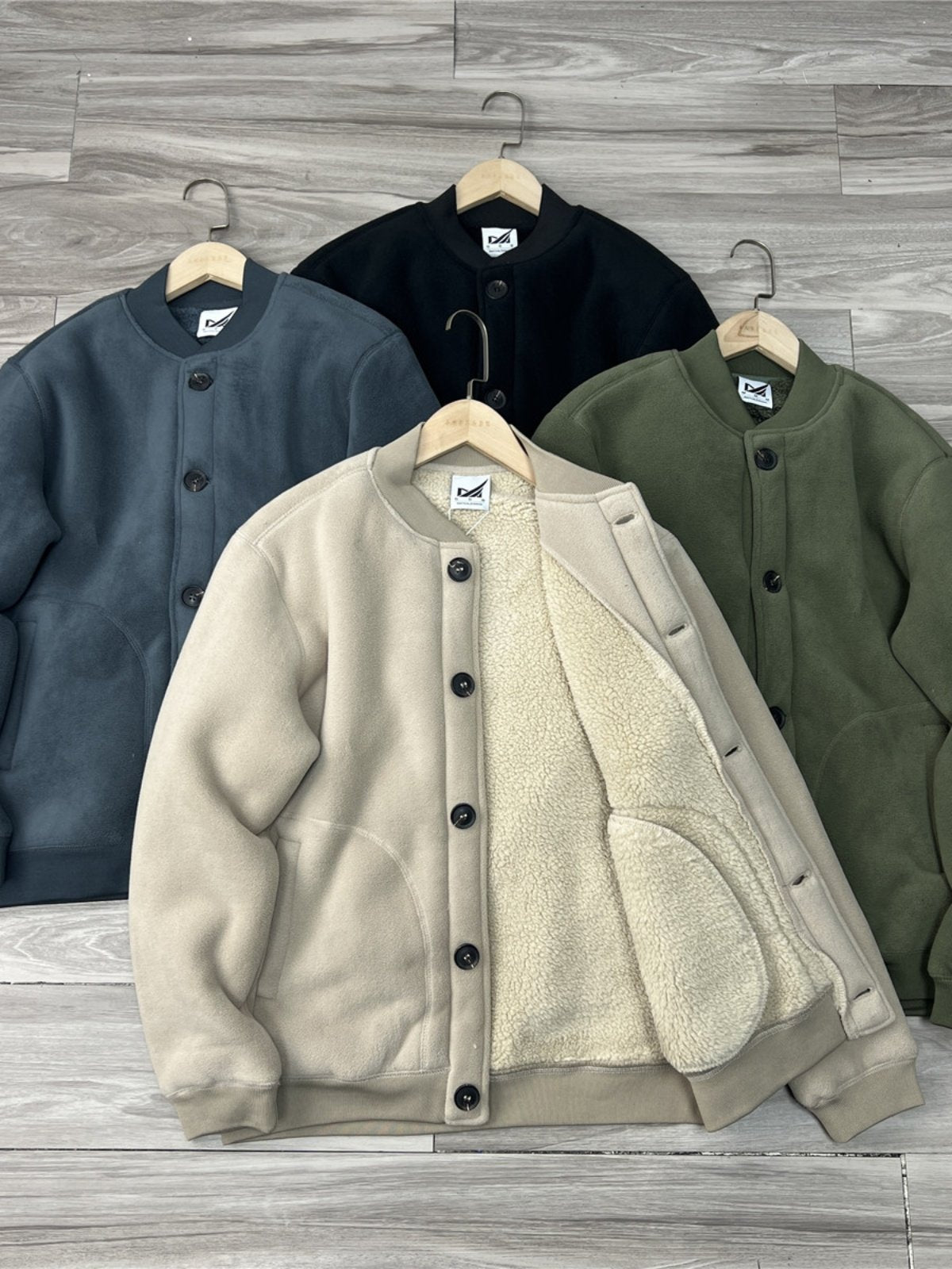 Fleece Lambswool Baseball Collar Jacket – Windproof Loose Unisex – Coats Jackets | japanese streetwear | vintage workwear | unisex | Yamalinclothes