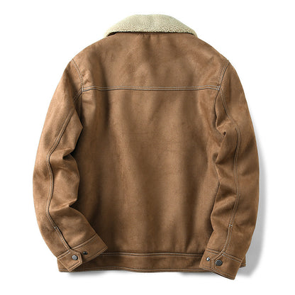 Suede Fleece Workwear Jacket – American Retro Thick Warm Unisex – Japanese vintage | fall outfits 2026 | fall winter outfits | classy winter outfits | lazy comfy outfits | japanese streetwear | vintage workwear | yamalin clothes | Yamalinclothes